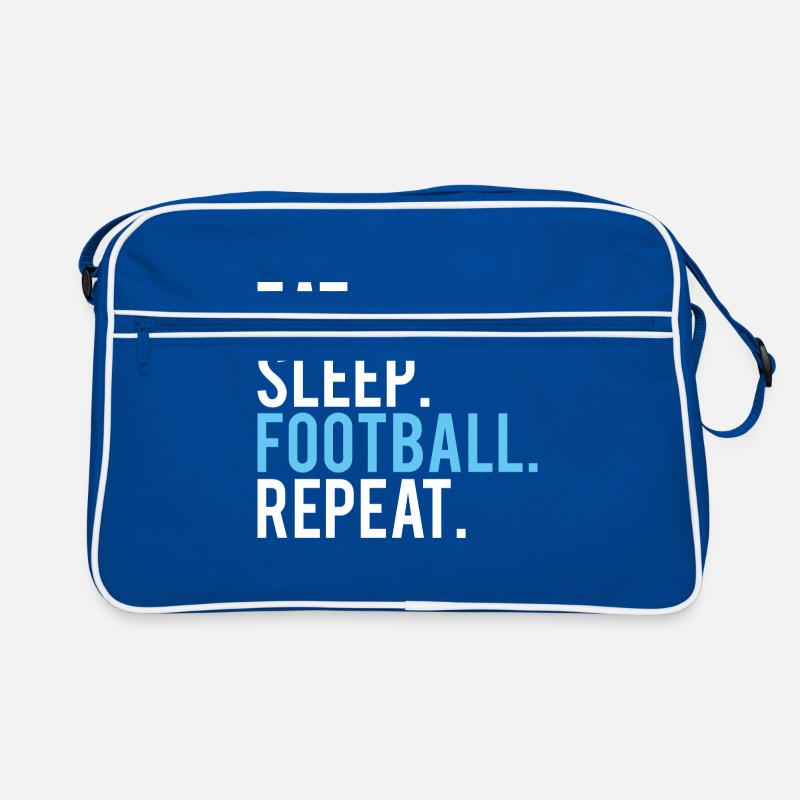 FOOTBALL: Eat,Sleep,Fottball,Repeat Retro Tasche