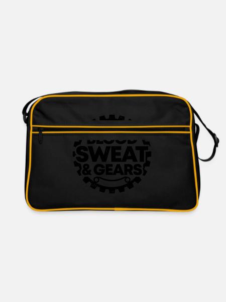 Blood Sweat And Gears Car Mechanic Automobile Love - Retro Bag - black/gold - Front