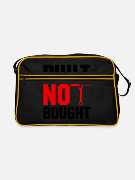 Built Not Bought Car Mechanic Automobile Repair Ca - Retro Bag - black/gold - Front