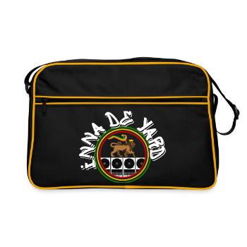 Reggae Soundsystem Lion - Retro Tasche - Schwarz/Gold - Vorne