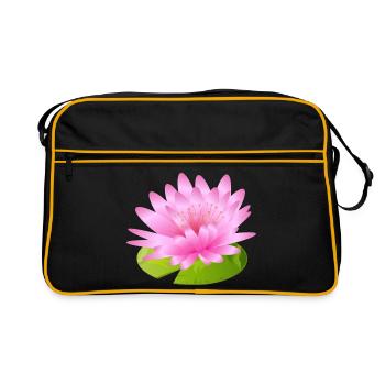 shining water lily - inspiration for great artists - Retro Bag - black/gold - Front