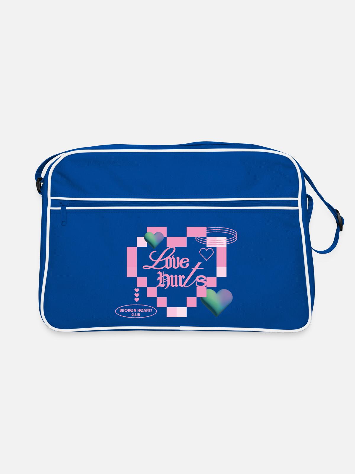 Love hurts - Retro Bag - blue/white - Front