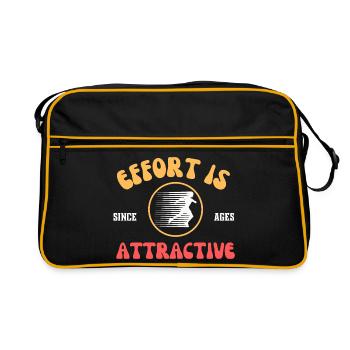 Effort is attractive - running, gym, sports wear - Retro Bag - black/gold - Front