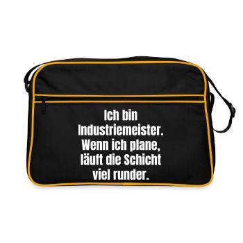 Slogan de planification de contremaître industriel - Sac Retro - noir/or - Devant