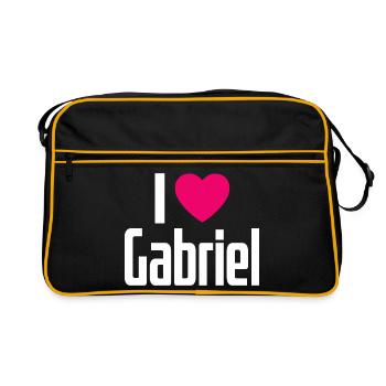 I Love Gabriel Pink Heart I Love Gabriel - Retro Bag - black/gold - Front