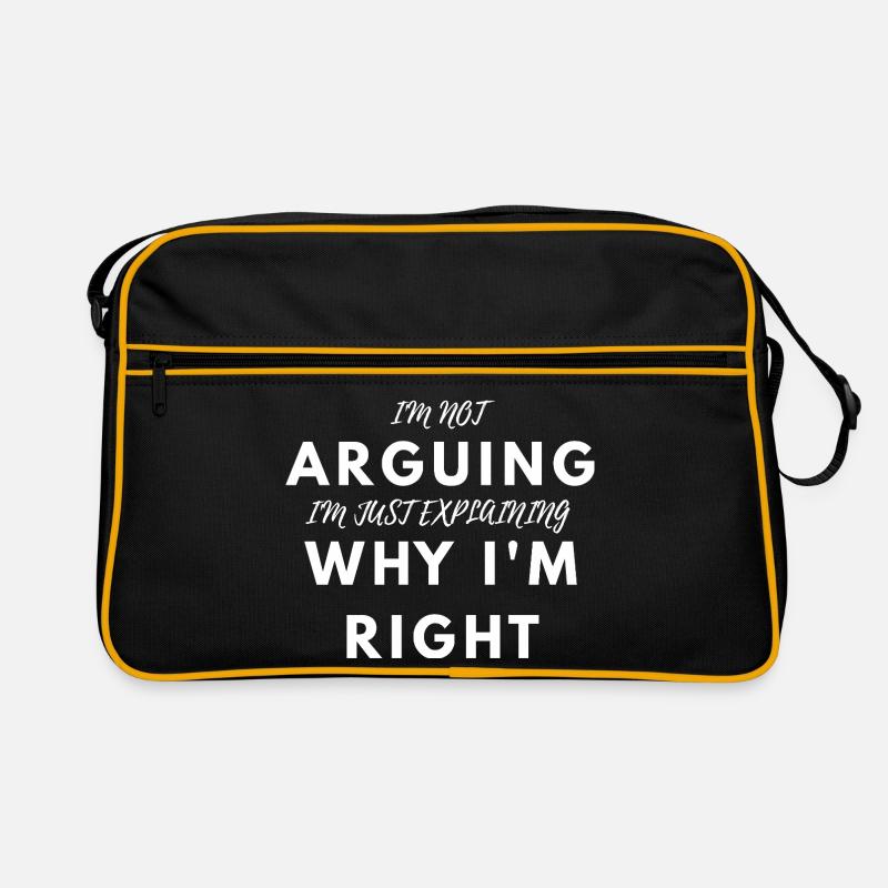 Komisch, ich streite nicht, ich habe recht, sarkastischer Tee Retro Tasche