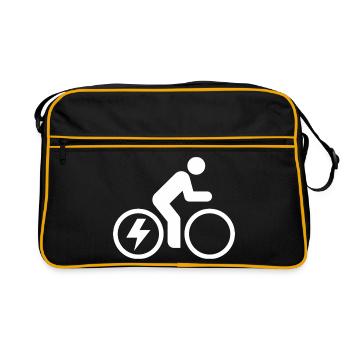 Vélo électrique, vélo électrique, tour à vélo - Sac Retro - noir/or - Devant