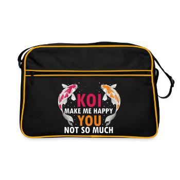 Les carpes koi me rendent heureux, tu n’es pas un grand fan d’humour. - Sac Retro - noir/or - Devant