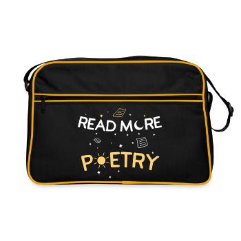 Read More Poetry Book Lover Quote - Retro Bag - black/gold - Front