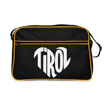 Typographie du cœur du Tirol - Sac Retro - noir/or - Devant