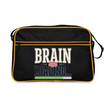 Student Humor – Brain Loading - Retro Bag - black/gold - Front