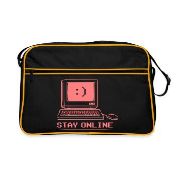 Stay Online Retro Computer - Retro Bag - black/gold - Front