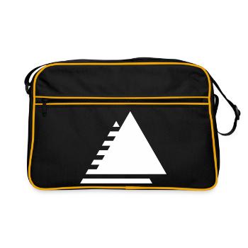 Minimalistisches gestuftes Dreieck - Retro Tasche - Schwarz/Gold - Vorne