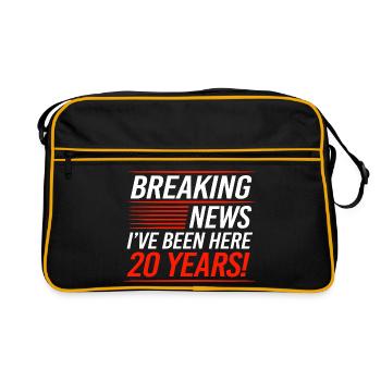 Mitarbeiter der Woche Mitarbeiter des Monats - Retro Tasche - Schwarz/Gold - Vorne