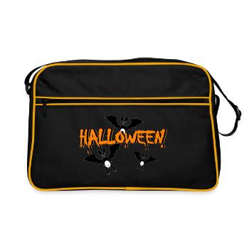 Chauves-souris d’Halloween - Sac Retro - noir/or - Devant