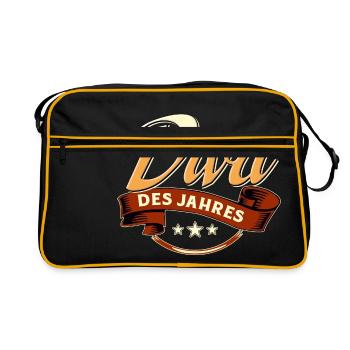 Diva des Jahres RAHMENLOS Geschenk - Retro Tasche - Schwarz/Gold - Vorne