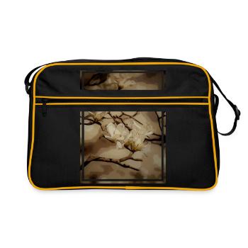 Malerische Blüten I - Retro Tasche - Schwarz/Gold - Vorne