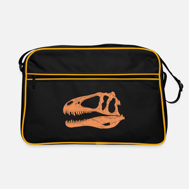Acrocanthosaurus Fossilschädel - Retro Tasche - Schwarz/Gold