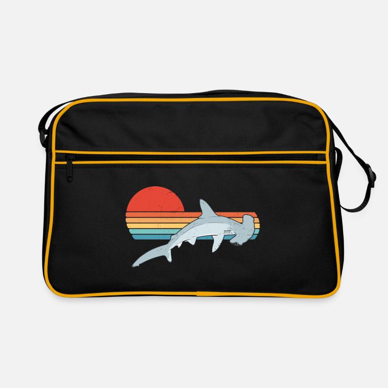 Hammerhai - Retro Tasche - Schwarz/Gold