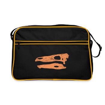 Crâne fossile de stégosaure - Sac Retro - noir/or - Devant