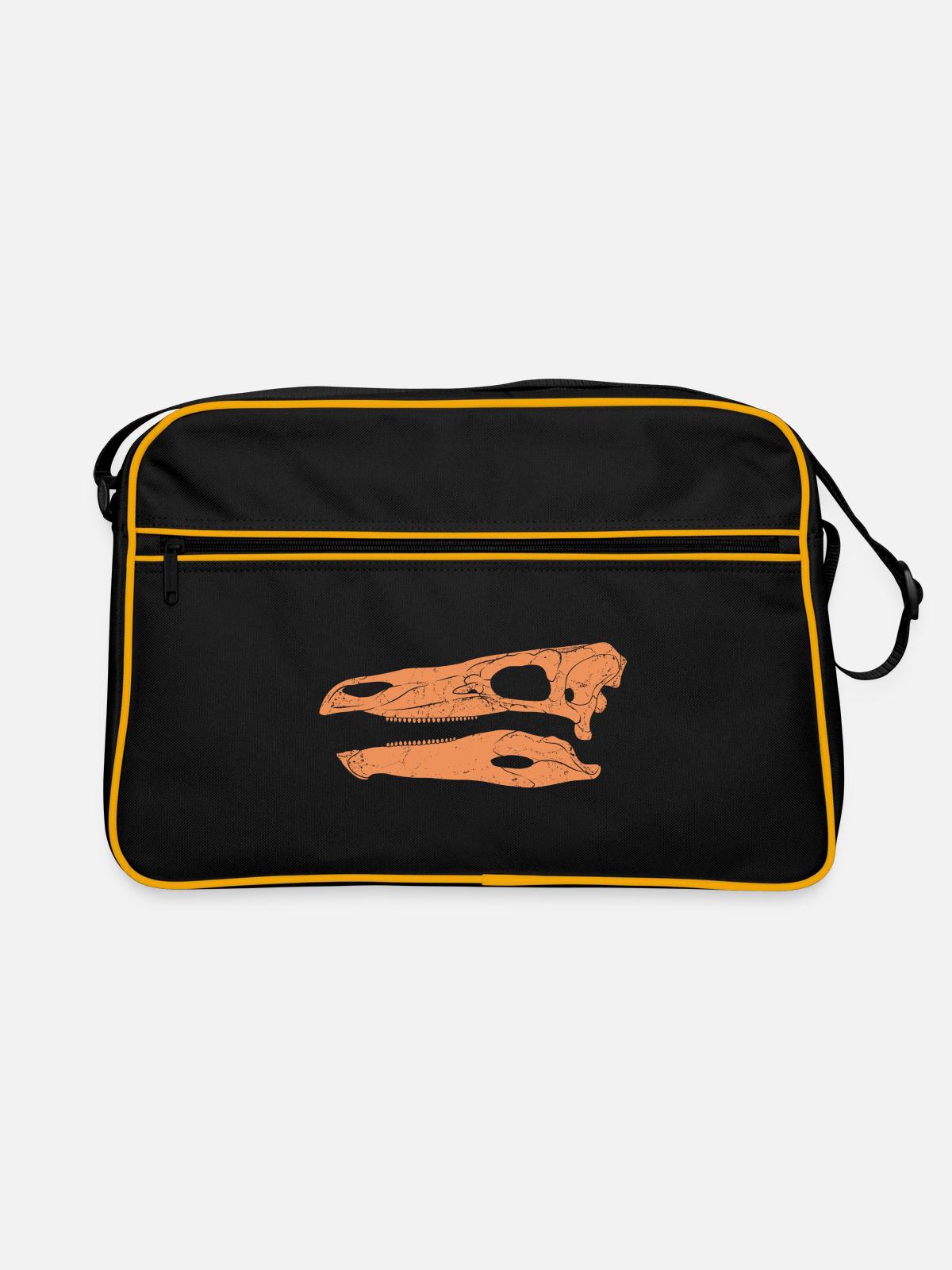 Stegosaurus Fossil Skull - Retro Bag - black/gold - Front