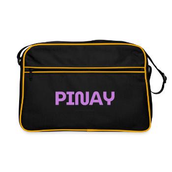 Mixed but Double – Proud Pinay Design - Retro Tasche - Schwarz/Gold - Vorne