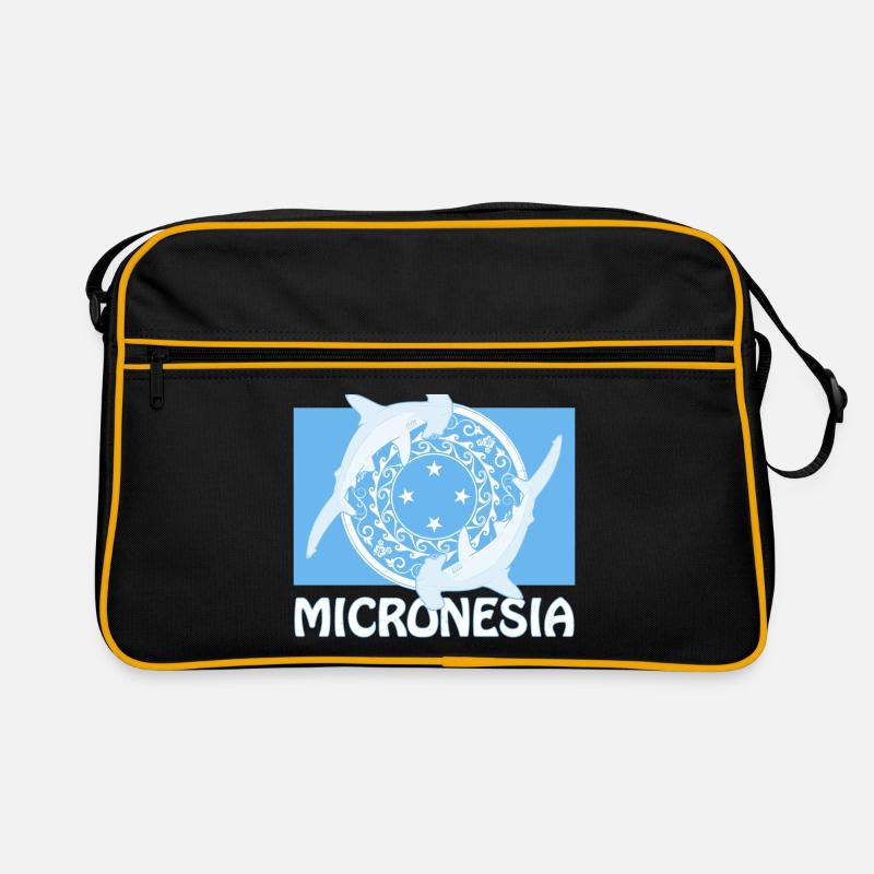 Drapeau de la Micronésie et requins-marteaux Sac Retro