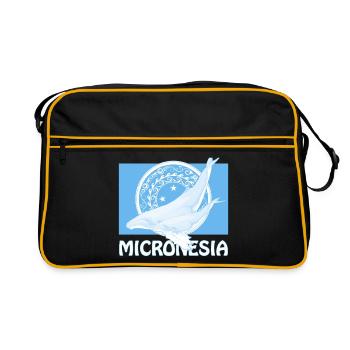 Flag of Micronesia and humpback whales - Retro Bag - black/gold - Front