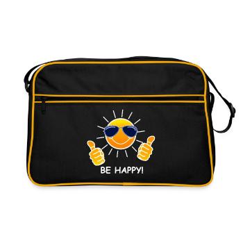 Le soleil, heureux ! - Sac Retro - noir/or - Devant