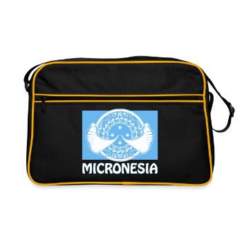 Flag of Micronesia and manta rays - Retro Bag - black/gold - Front
