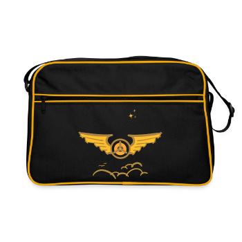 Symbole de l’aviation Air Force Wing Aircraft Pilot - Sac Retro - noir/or - Devant
