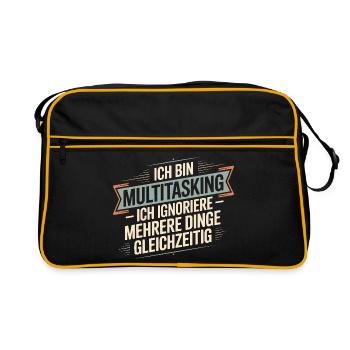 I'm multitasking – I ignore several things - Retro Bag - black/gold - Front