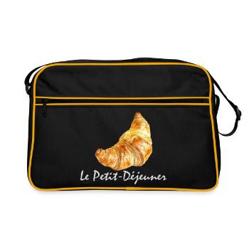 Croissant French Breakfast Design - Retro Bag - black/gold - Front
