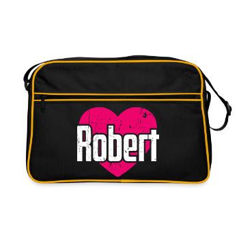 J’aime Robert Pink Heart J’aime Robert - Sac Retro - noir/or - Devant