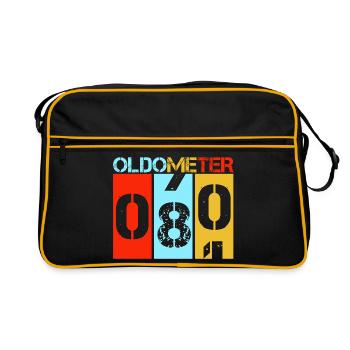 Oldometer 80 Turning 80 Retro Birthday Milestone - Retro Bag - black/gold - Front