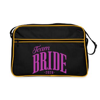 Team Bride Bachelorette Party 2026 - Retro Bag - black/gold - Front