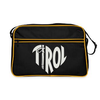 Lettrage Tirol Herz avec bâton de randonnée - Sac Retro - noir/or - Devant