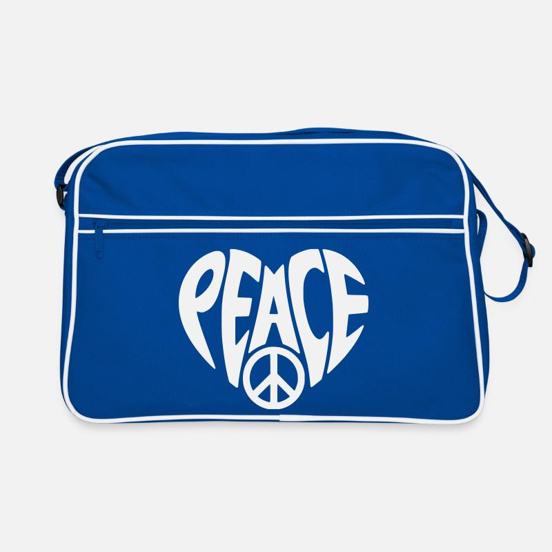 Peace Herzdesign mit Peacezeichen Retro Tasche