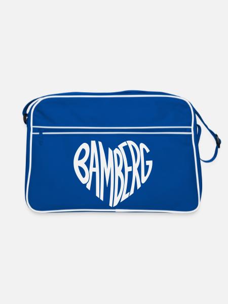 Bamberg Heart Typo - Retro Bag - blue/white - Front