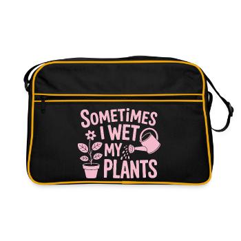 Zimmerpflanzen Sprüche Lustiges Blumen Geschenk - Retro Tasche - Schwarz/Gold - Vorne