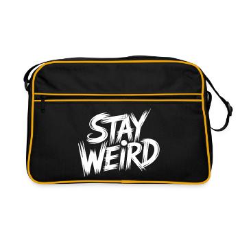 Stay Weird - Retro Tasche - Schwarz/Gold - Vorne