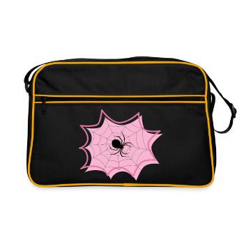 Spinne - Retro Tasche - Schwarz/Gold - Vorne