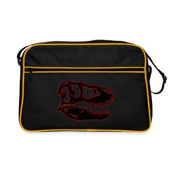 Tarbosaurus Fossil Skull - Retro Bag - black/gold - Front