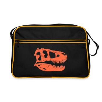 Tarbosaurus Fossil Skull - Retro Bag - black/gold - Front