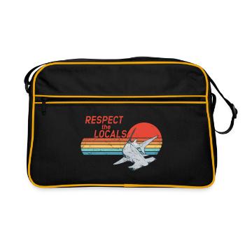 Respect the Locals Hammerhai - Sac Retro - noir/or - Devant