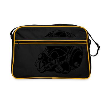Pilot Helmet / Pilot Helmet 01_black - Retro Bag - black/gold - Front
