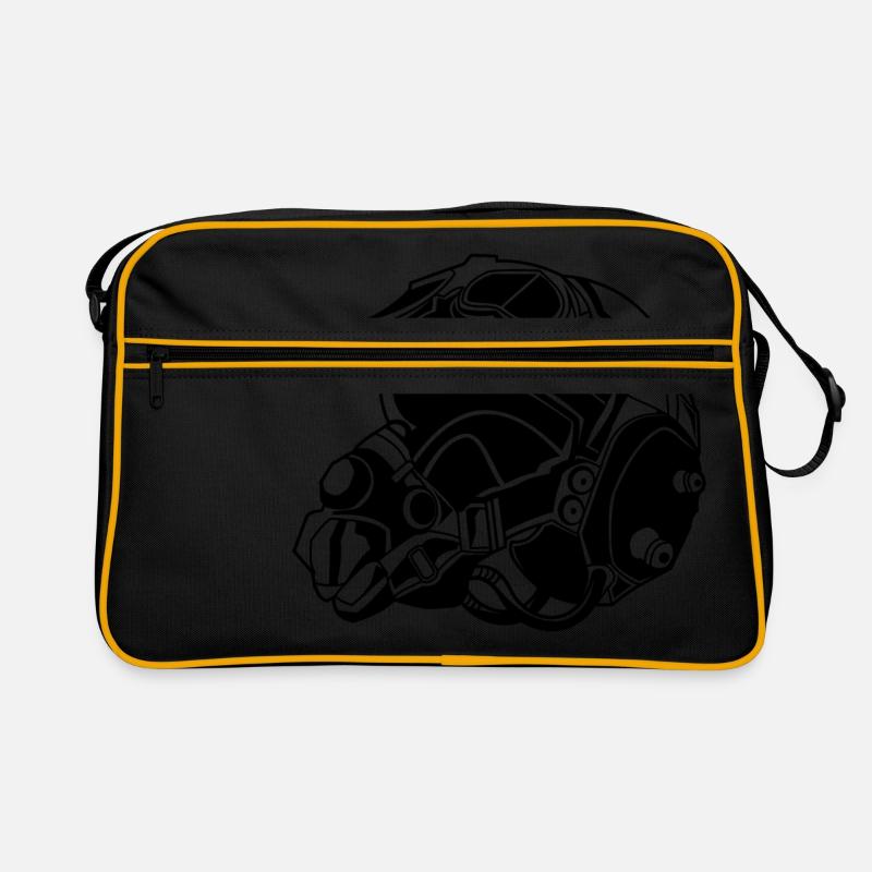 Pilotenhelm / Pilot Helmet 01_schwarz Retro Tasche