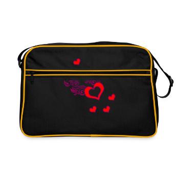 Cœur cœur amour - Sac Retro - noir/or - Devant