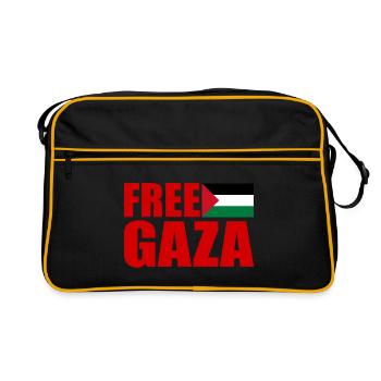 Freedom free gaza - Retro Bag - black/gold - Front