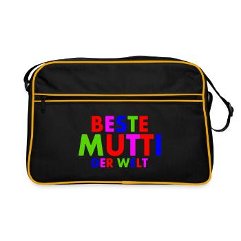 Beste mutti der welt - Retro Tasche - Schwarz/Gold - Vorne